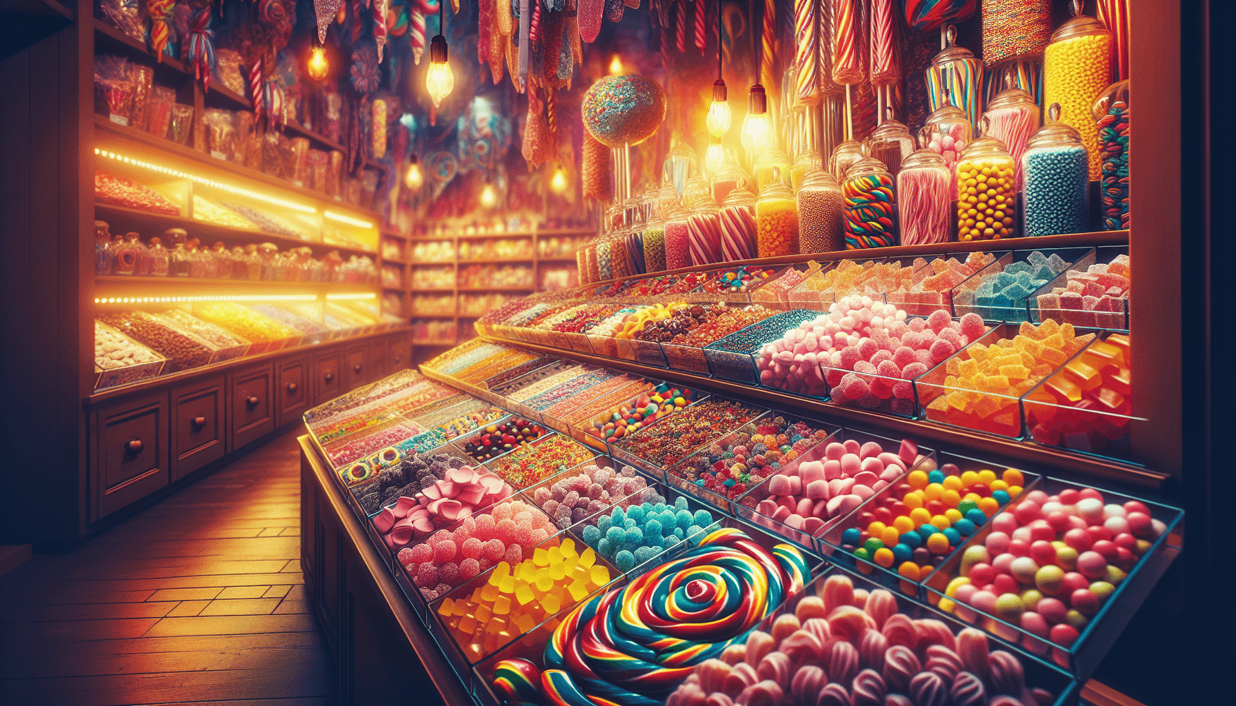 Kolorowe cukierki w sklepie