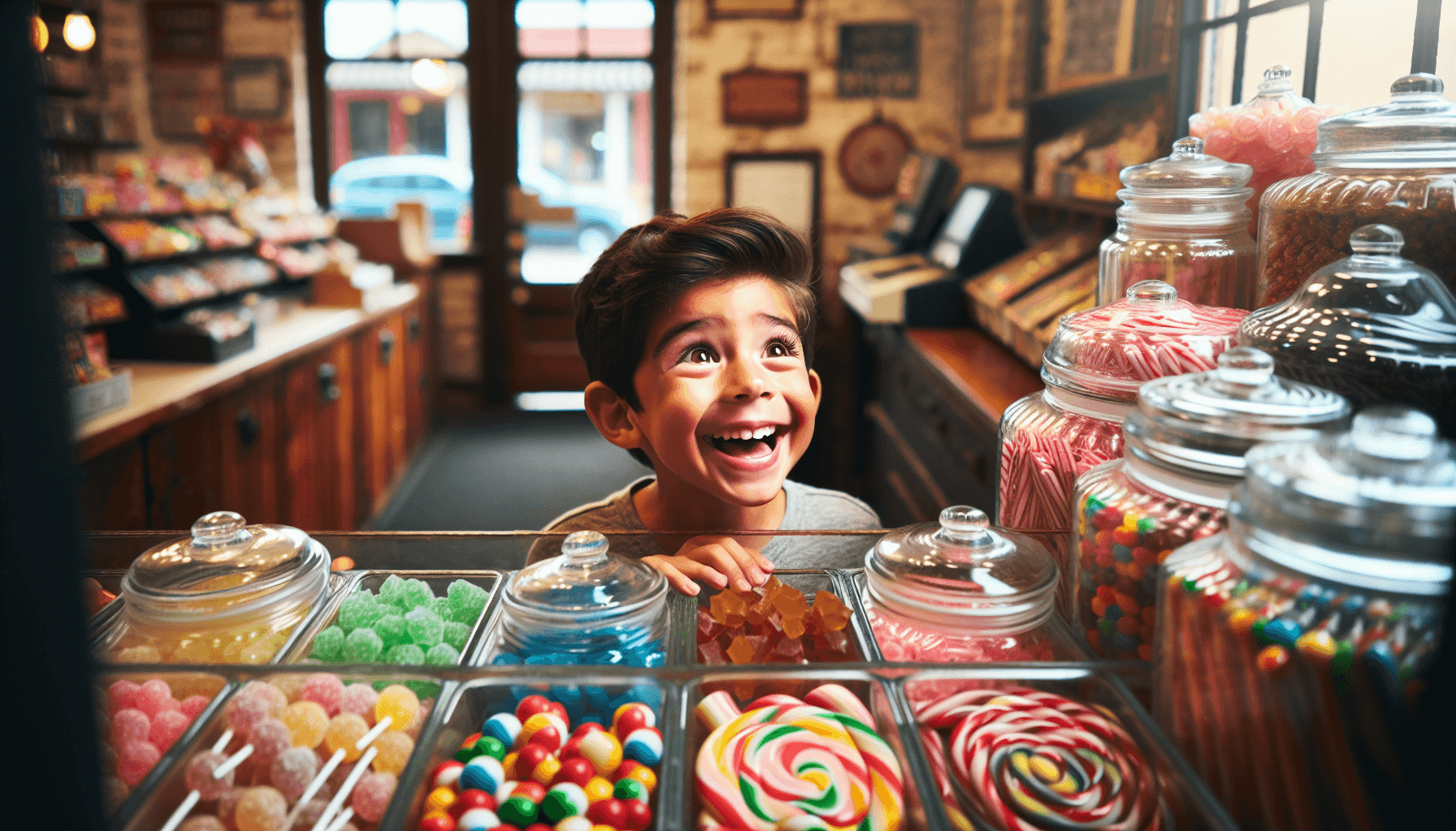 Dziecko patrzące na cukierki