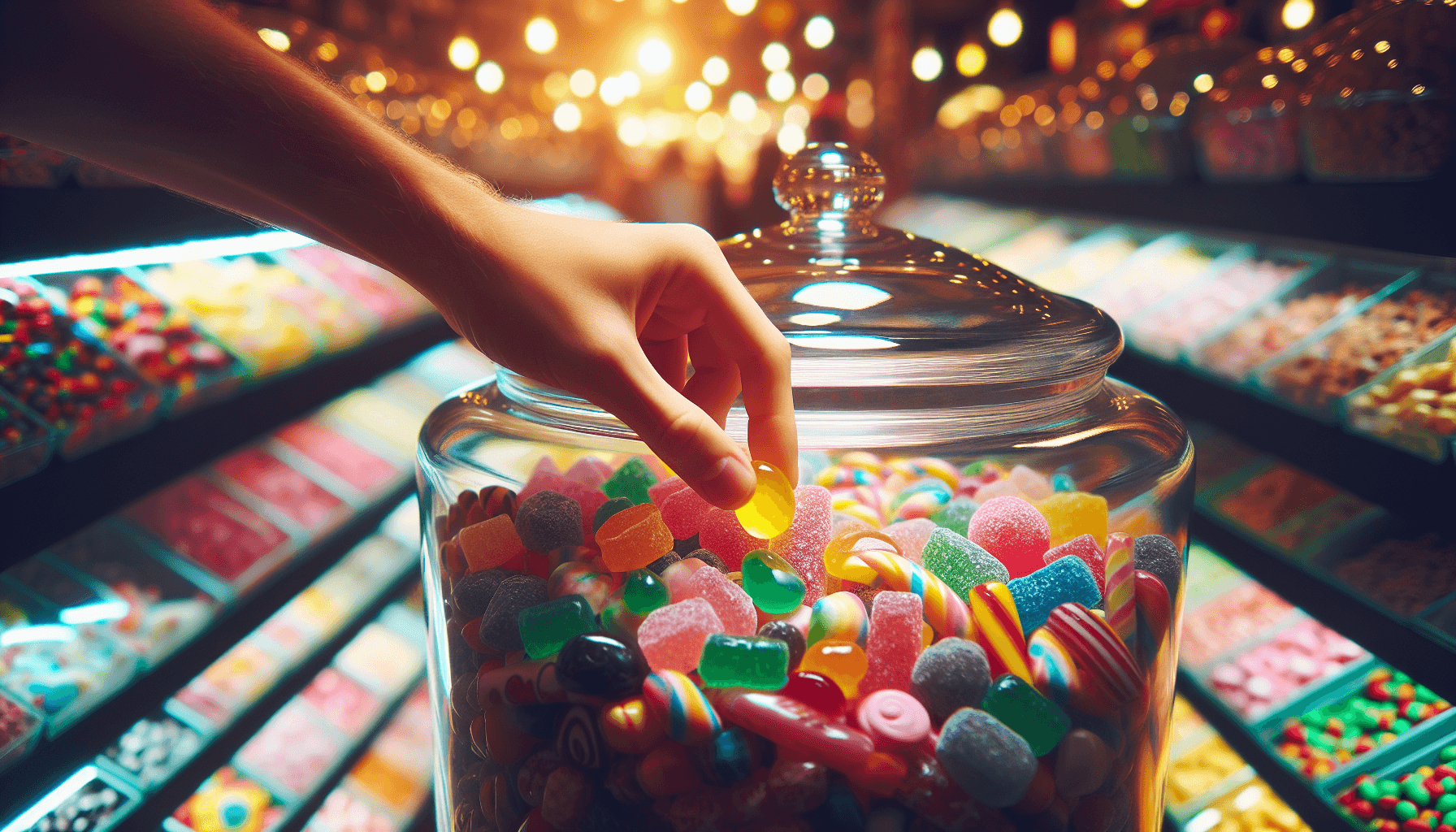 Ręka wybierająca cukierka